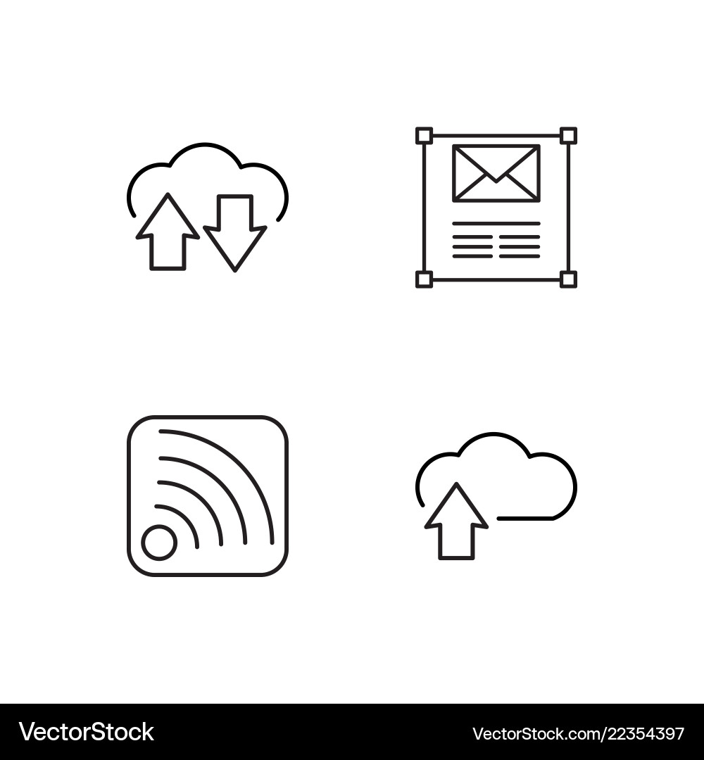 Web simple outlined icons set Web simple outlined icons set vector image