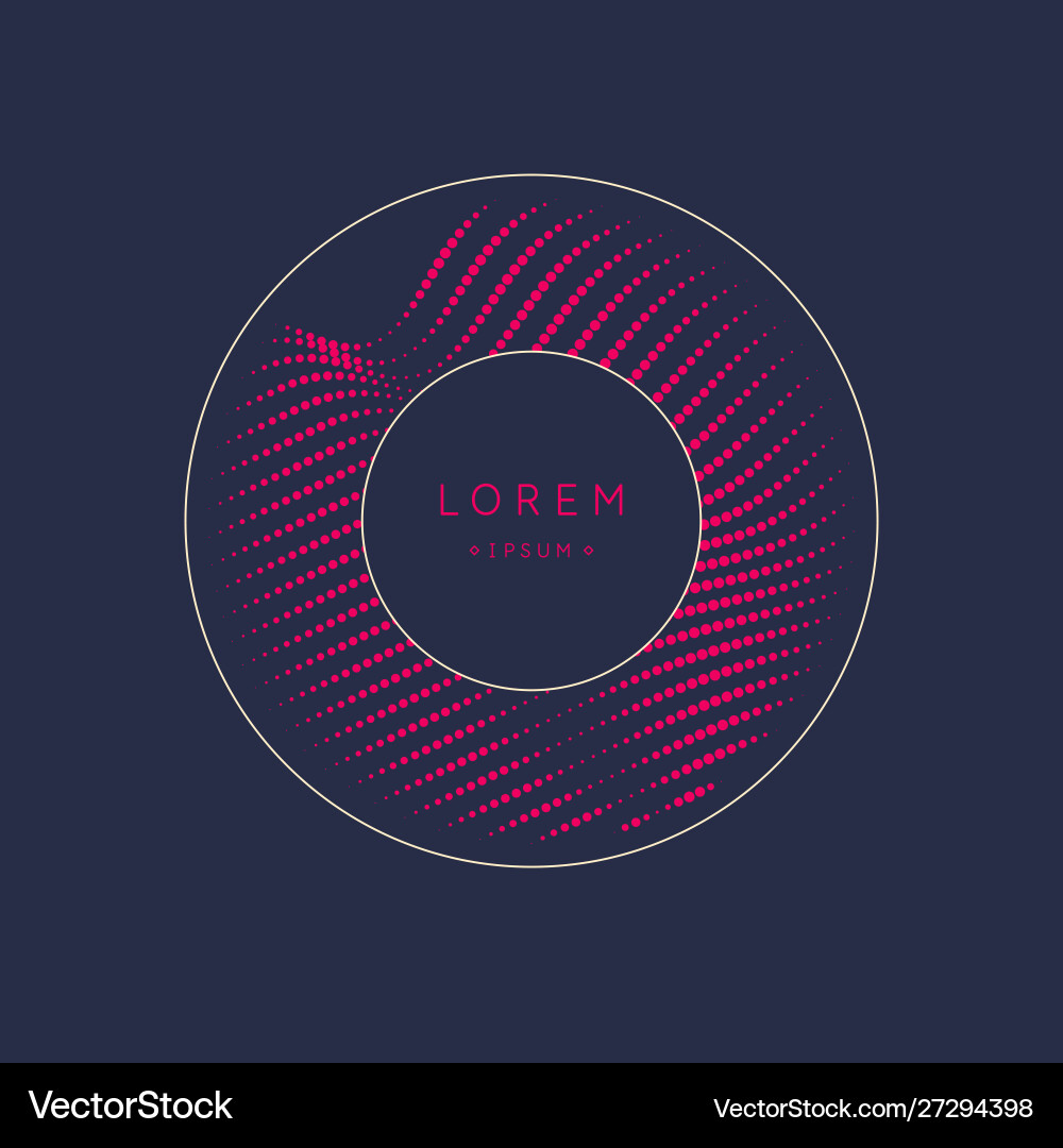 Abstract element with dynamic lines and particles vector image