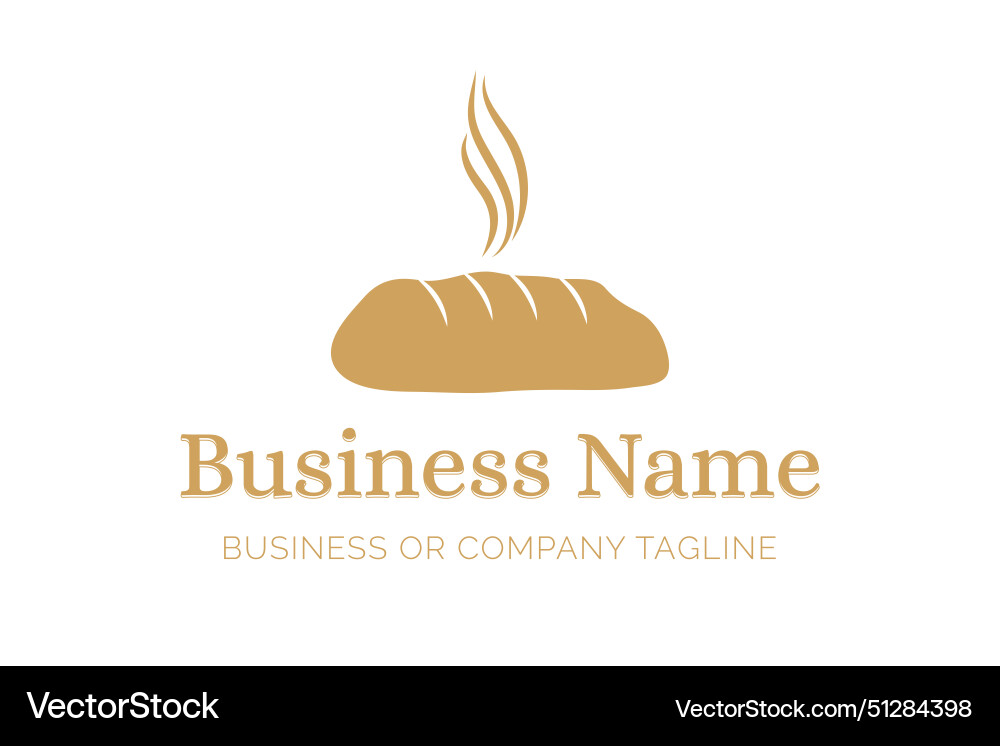 Bakery logo with bread loaf Royalty Free Vector Image