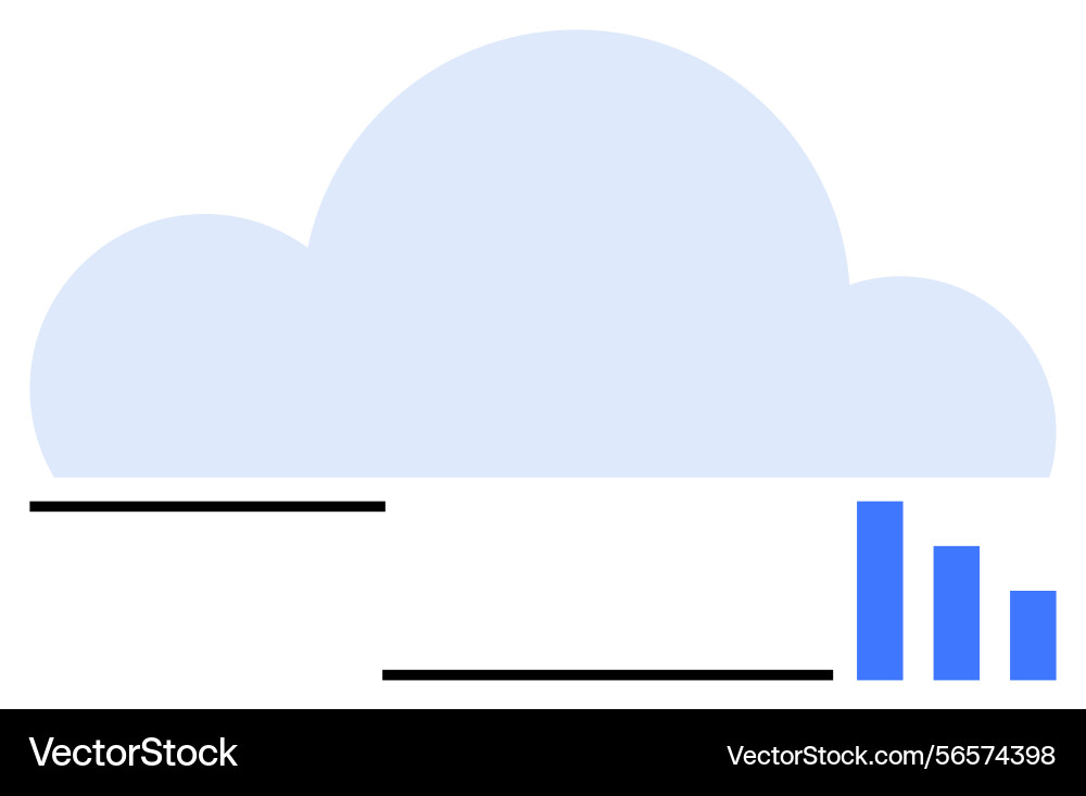 Cloud and data visualization with minimalist Cloud and data visualization with minimalist vector image