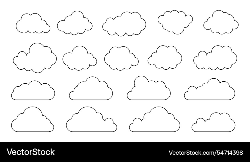 Clouds line art icon databases networking Vector Image