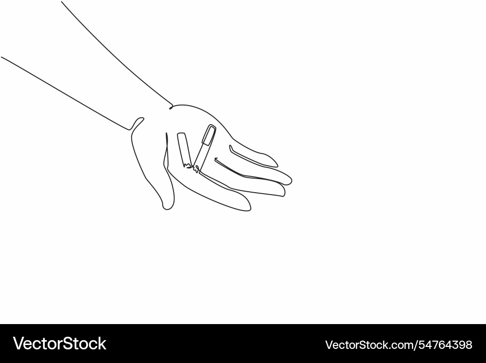 Continuous one line drawing a cigarette broken Continuous one line drawing a cigarette broken vector image