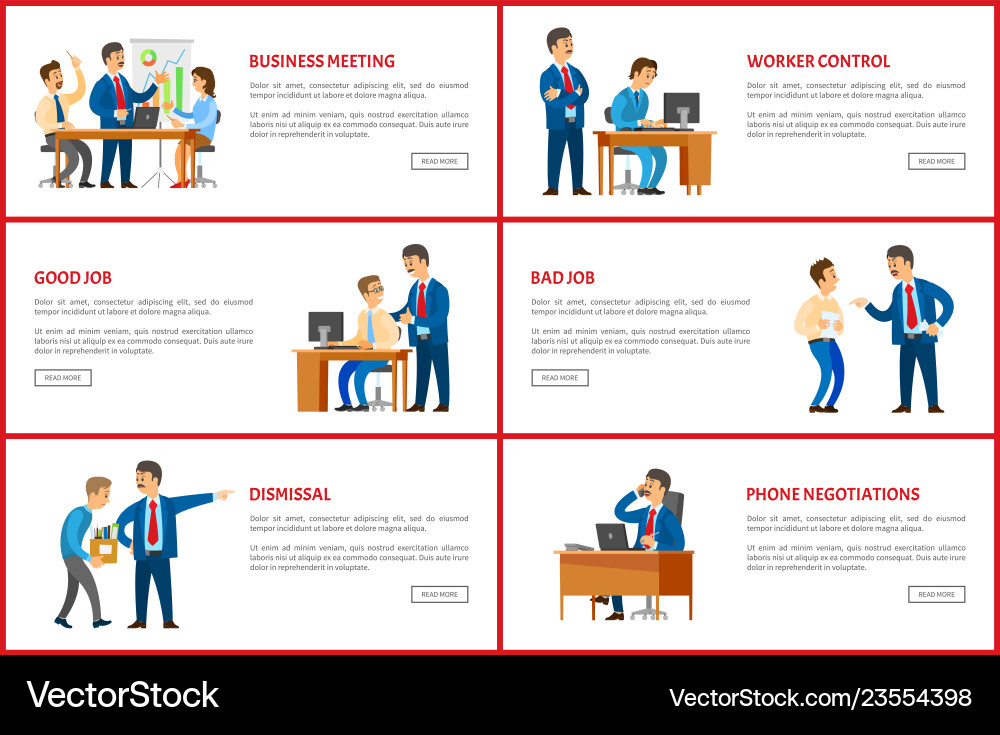 Dismissal and task job interview worker control vector image
