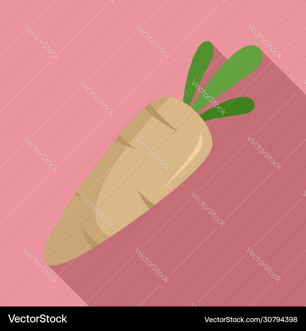 Eco parsnip icon flat style Vector Image