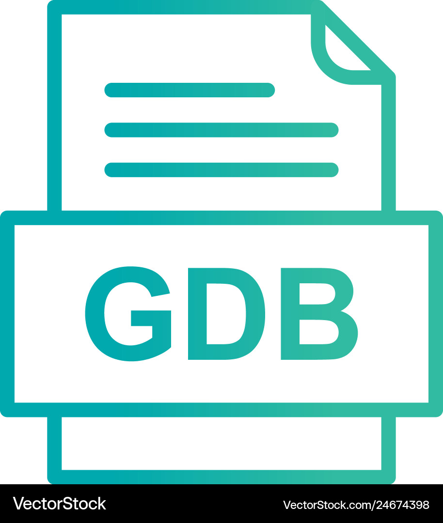 Gdb file document icon vector image