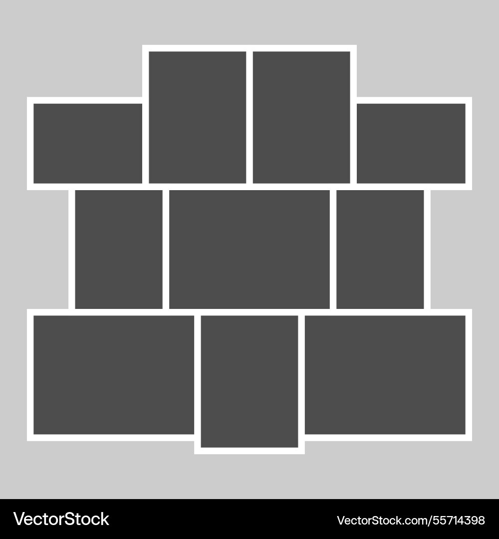 Grid template with empty photo frames designed Grid template with empty photo frames designed Vector Image
