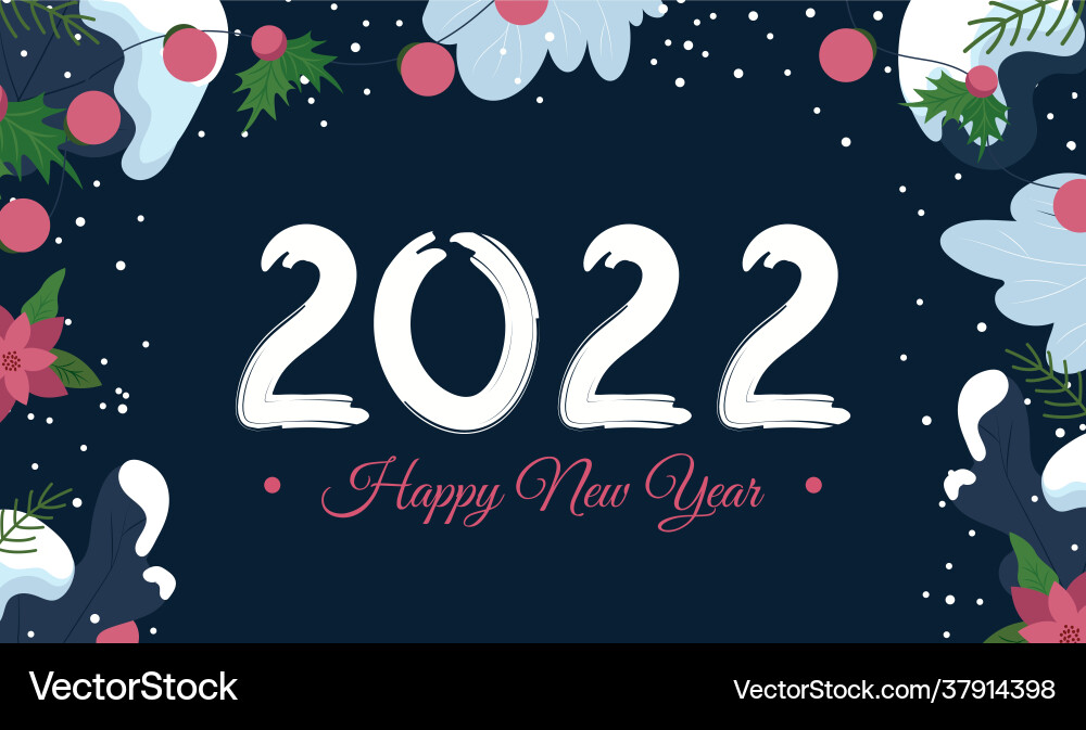Happy new year 2022 horizontal banner Vector Image