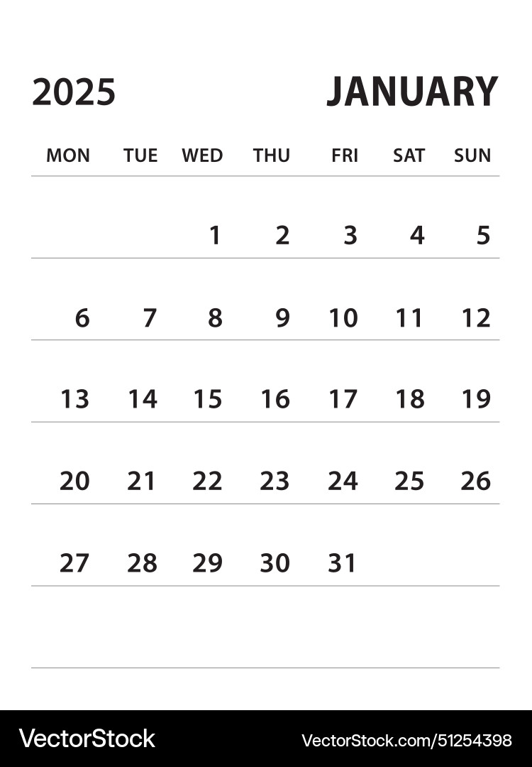 januar-2025-calendar-2025-vorlage-lizenzfreies-vektorbild