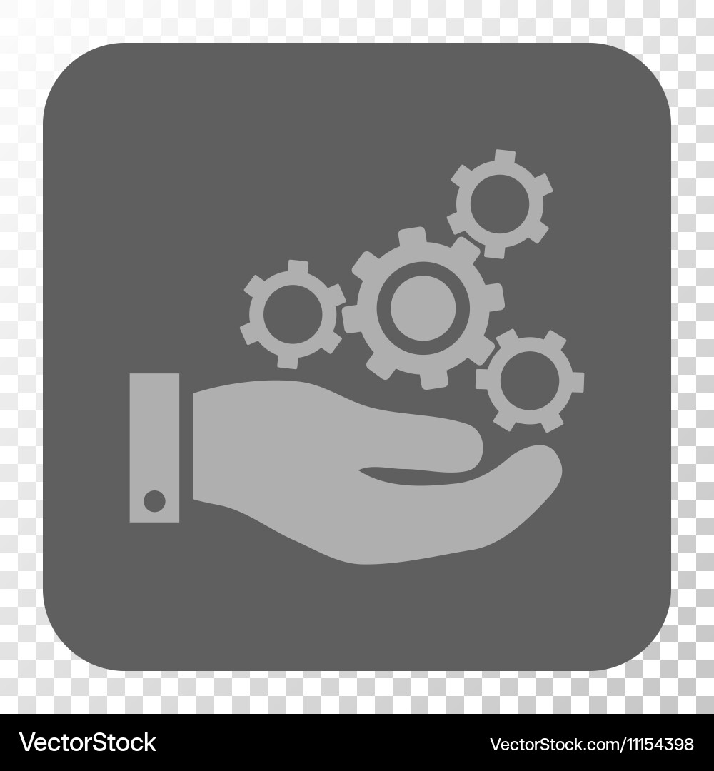 Mechanics service rounded square button vector image