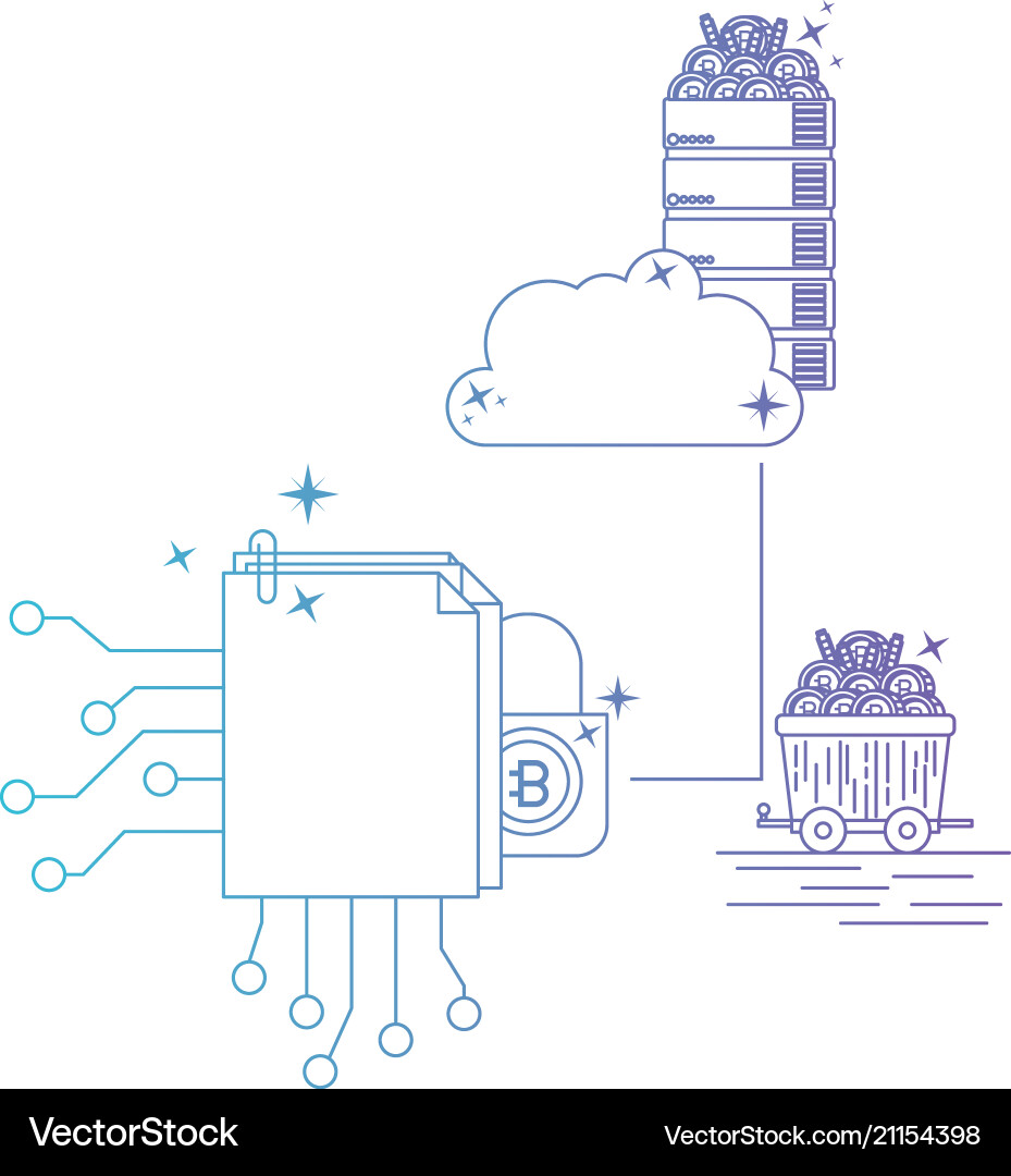 Microchip with bitcoin commerce technology icon Microchip with bitcoin commerce technology icon vector image