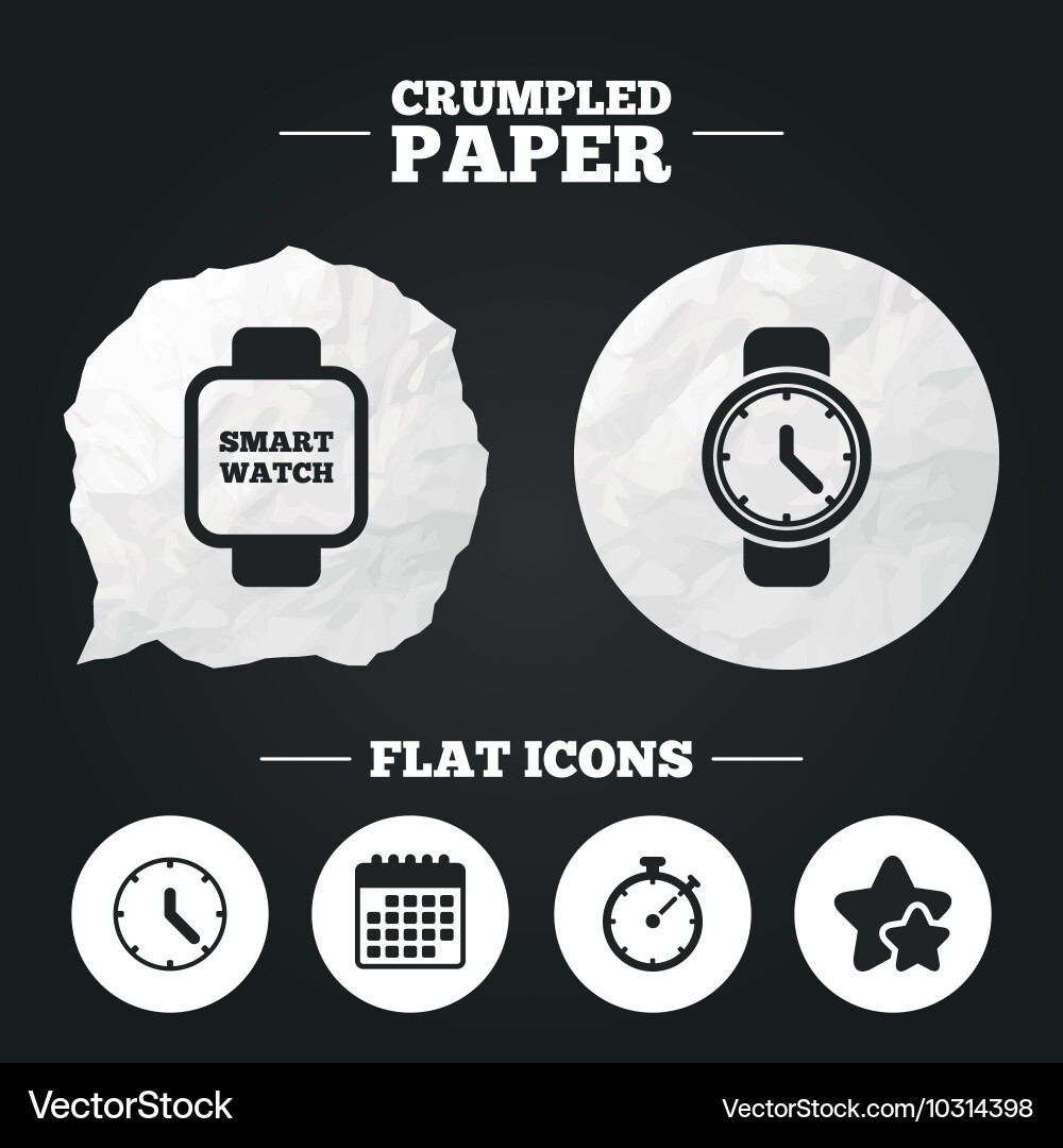 Smart watch mechanical clock time and timer Vector Image