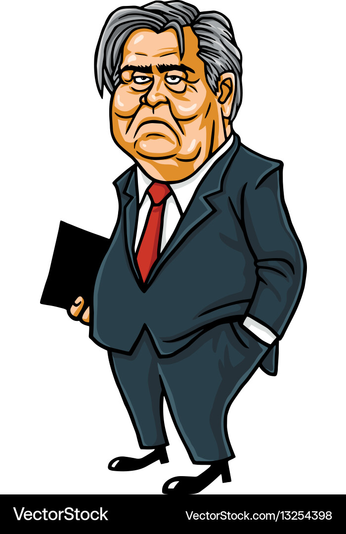 Steve bannon cartoon caricature Royalty Free Vector Image