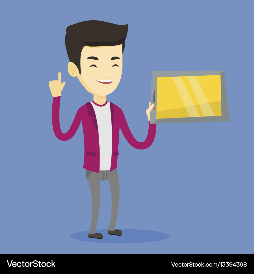Student using tablet computer Vector Image