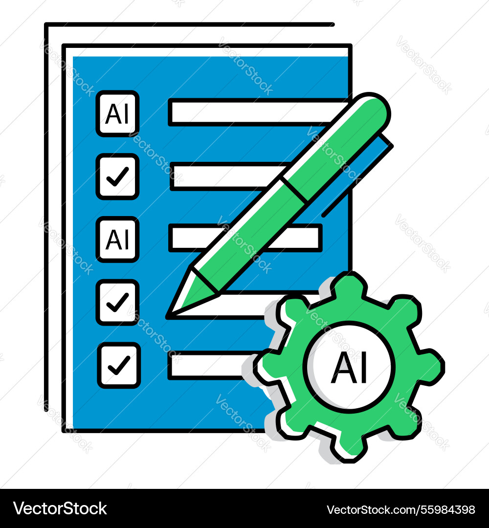 Task planning and ai checklist icon design Task planning and ai checklist icon design vector image
