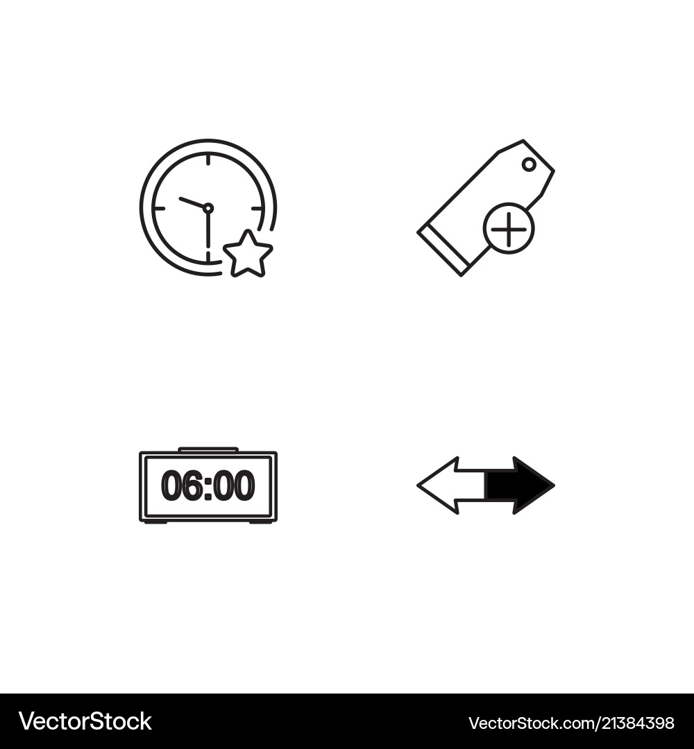 Time linear icons set simple outline vector image