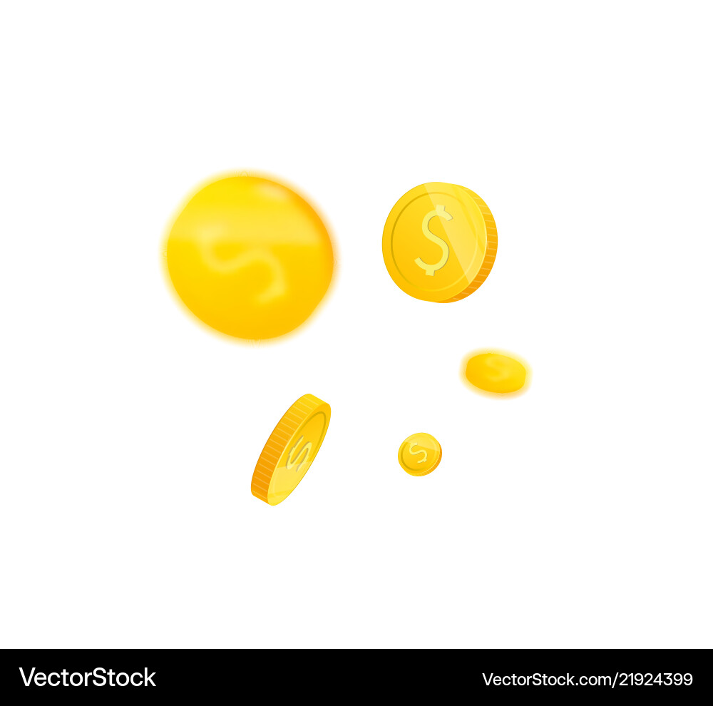 3d realistic gold coins set on white in different 3d realistic gold coins set on white in different Vector Image