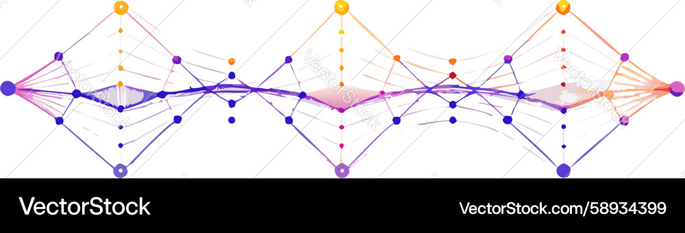 Abstract digital network grid with intersecting Vector Image