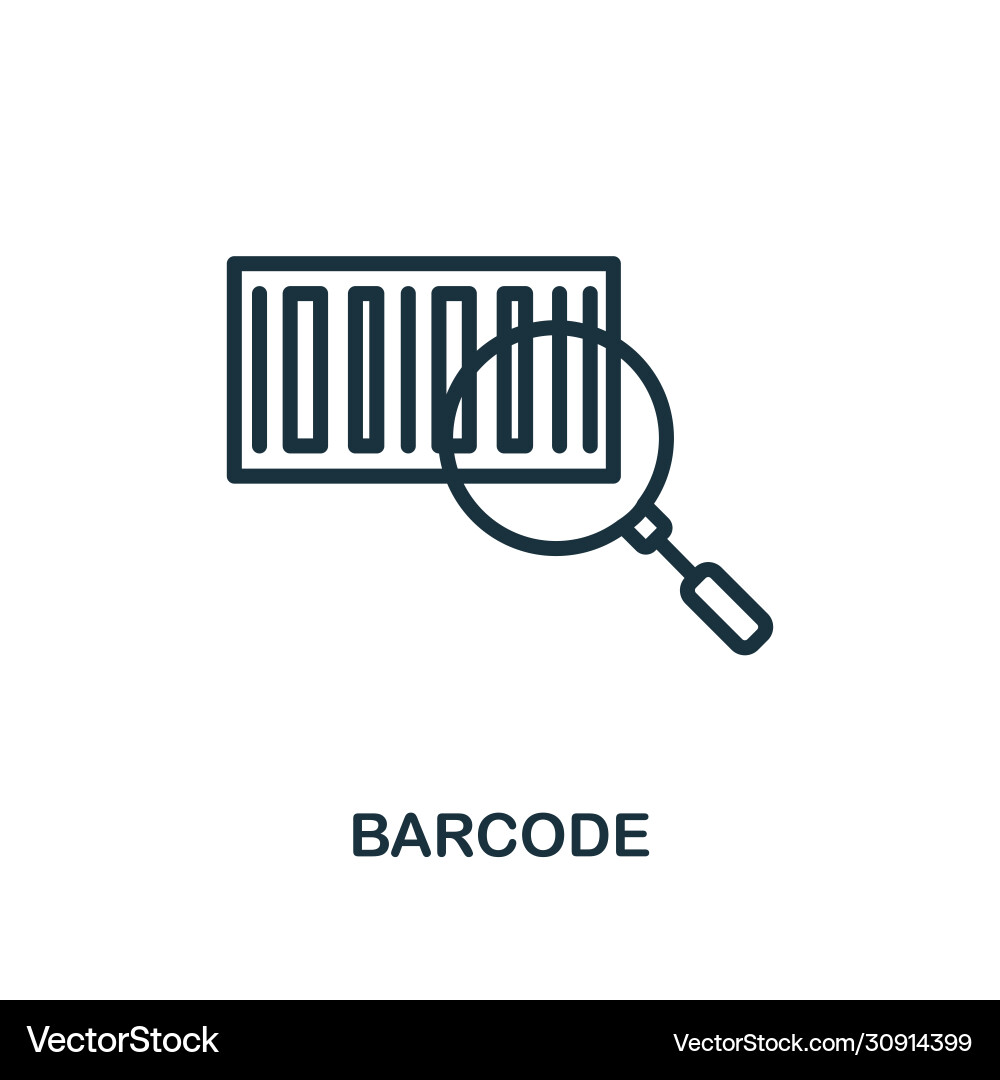Barcode icon line style simple element from Barcode icon line style simple element from vector image