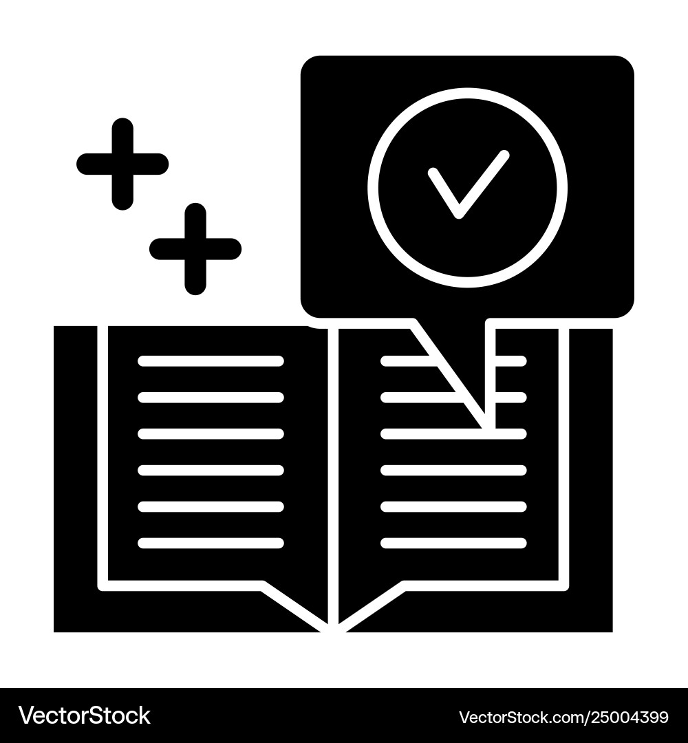 Checked notebook solid icon verified notes Checked notebook solid icon verified notes vector image