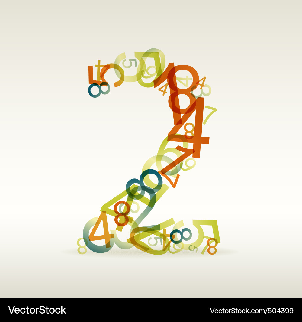 Colorful Number Two Vector Image