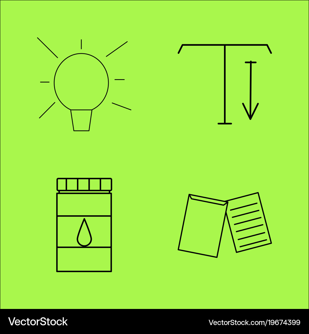 Design elements simple linear outline icon set Vector Image