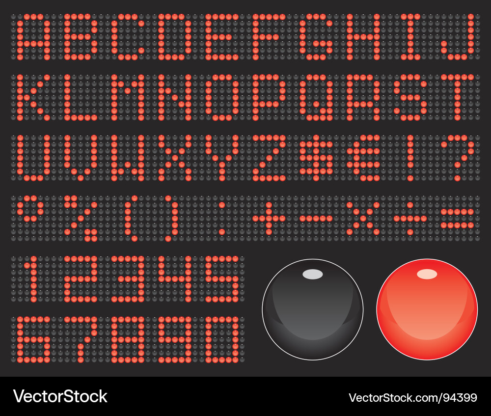 Dot Matrix Display Font vector image