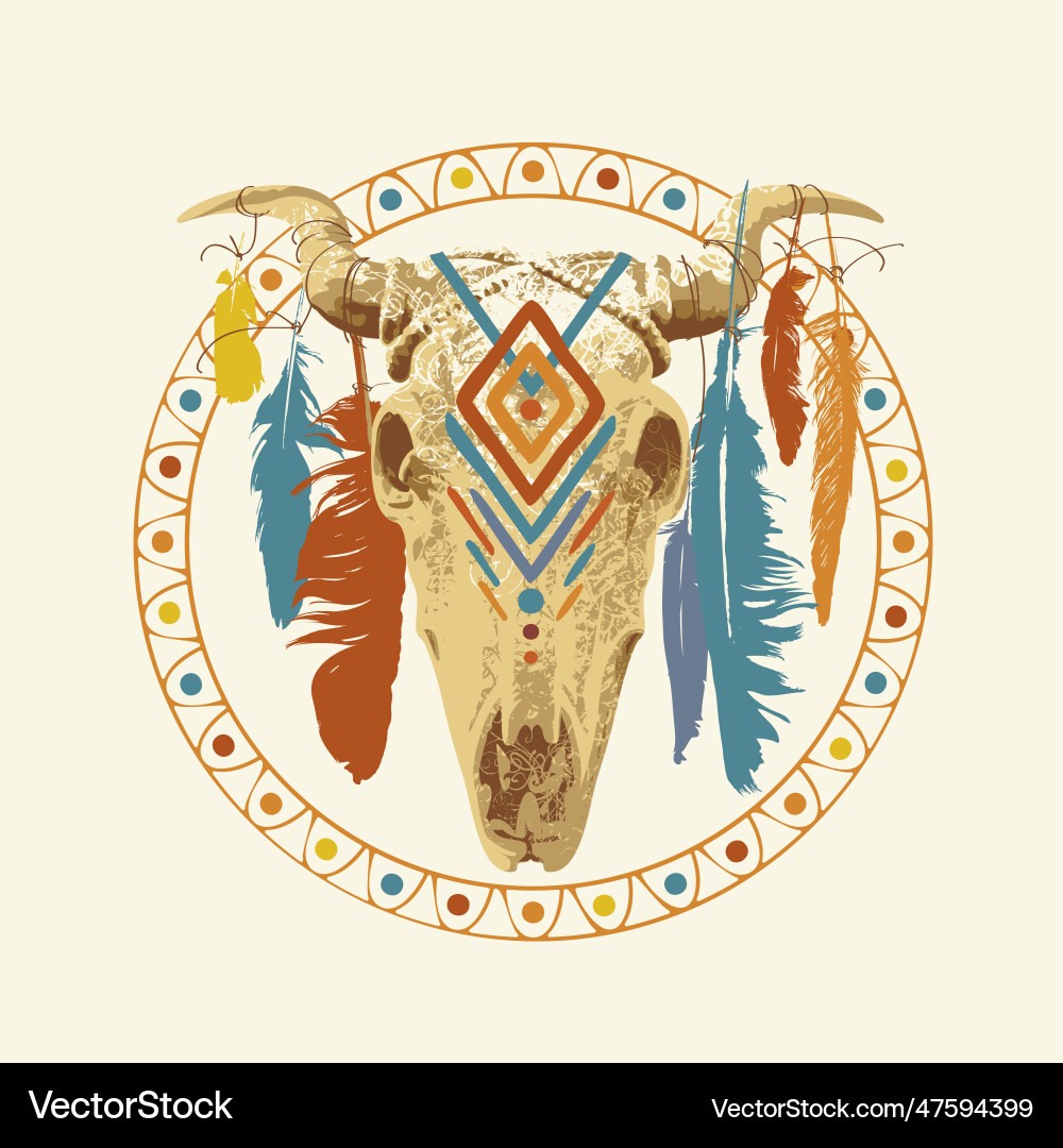 Ethnic indian american or mexican bull cow Ethnic indian american or mexican bull cow vector image