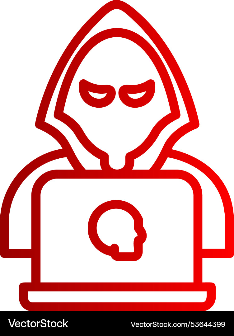 Hacker line gradient icon Vector Image