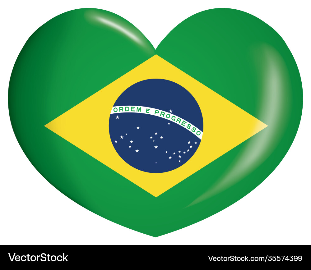 Icon repräsentiert Herz brazil Flagge Icon repräsentiert Herz brazil Flagge vektorbild