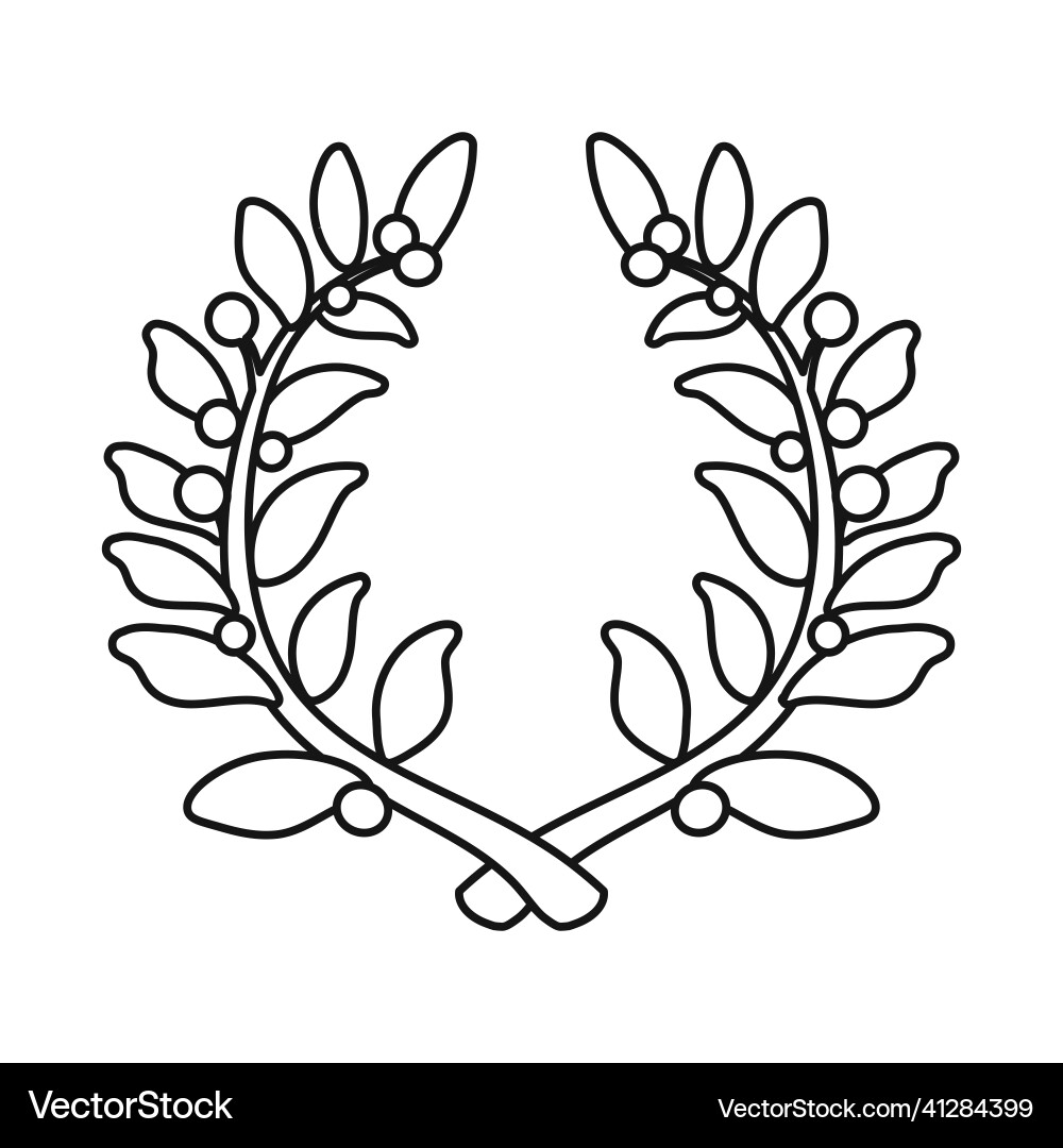 Isolated object of wreath and laurel logo web Vector Image