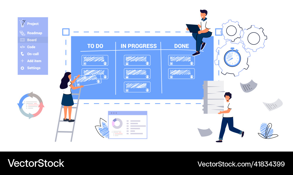 Kanban software development outline concept agile Kanban software development outline concept agile vector image
