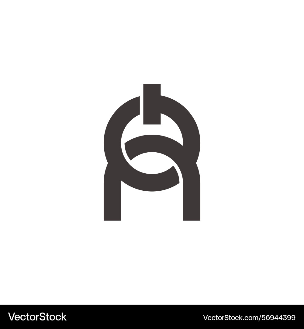 Letter on simple linked power button geometric Letter on simple linked power button geometric vector image