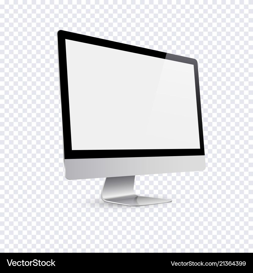Modern computer display isolated on transparent vector image