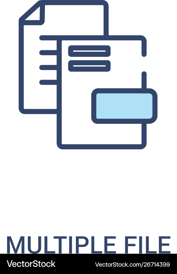 Multiple file concept 2 colored icon simple line Multiple file concept 2 colored icon simple line vector image