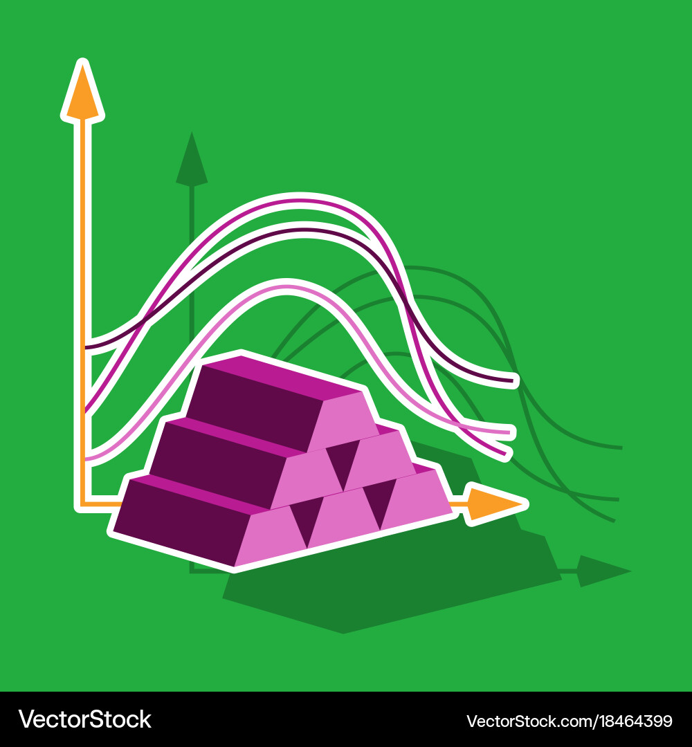 Paper sticker on theme arabic business bar chart Vector Image