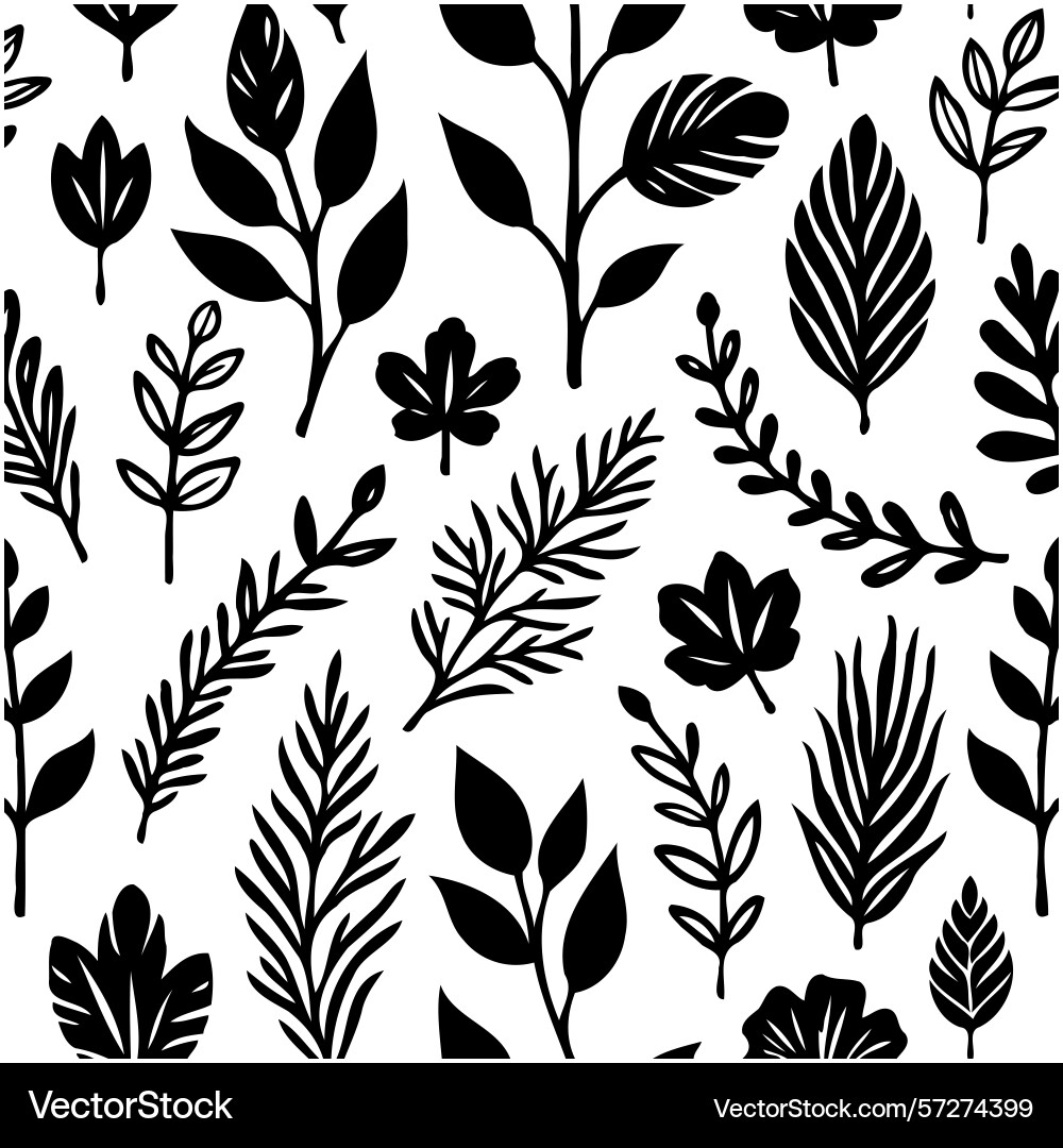 Seamless botanical pattern featuring various Seamless botanical pattern featuring various Vector Image