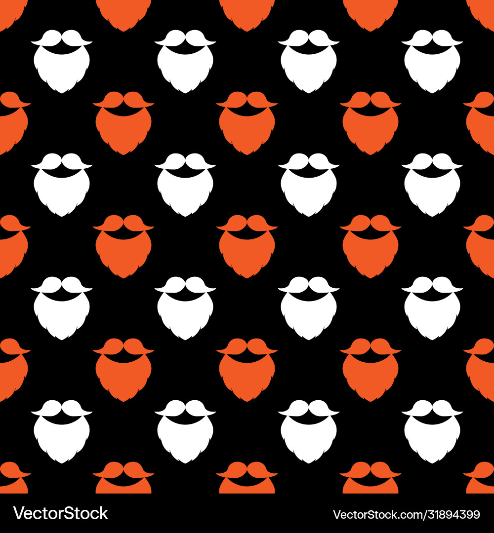 Seamless pattern with mustache and beard Seamless pattern with mustache and beard vector image