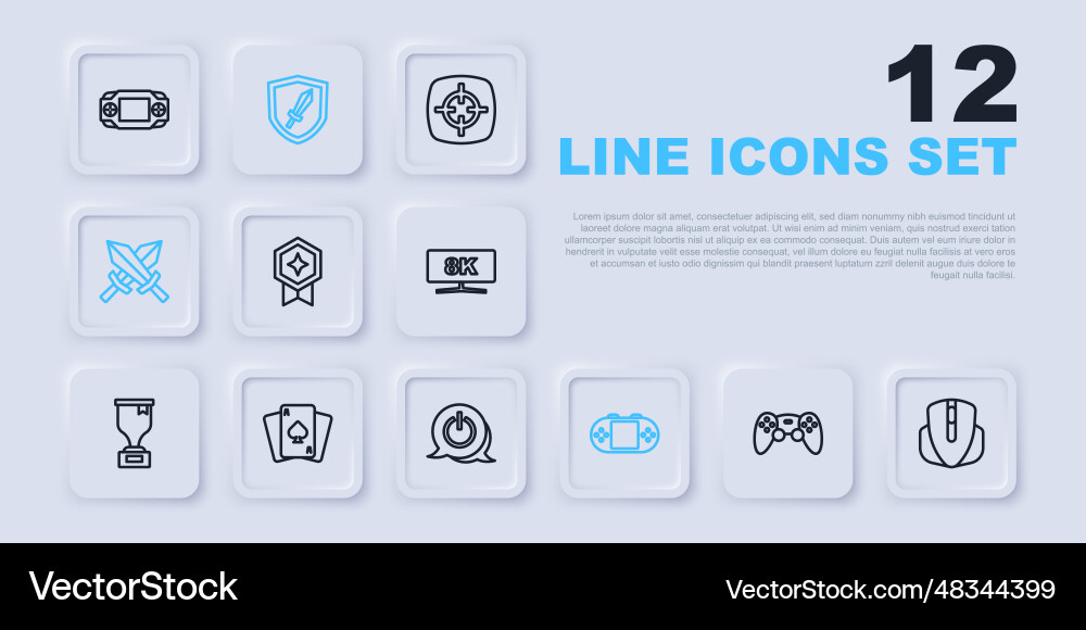 Set line game controller or joystick computer Set line game controller or joystick computer Vector Image