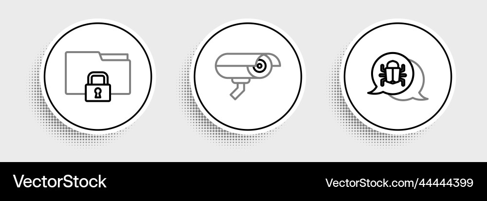 Set line system bug folder and lock security Vector Image