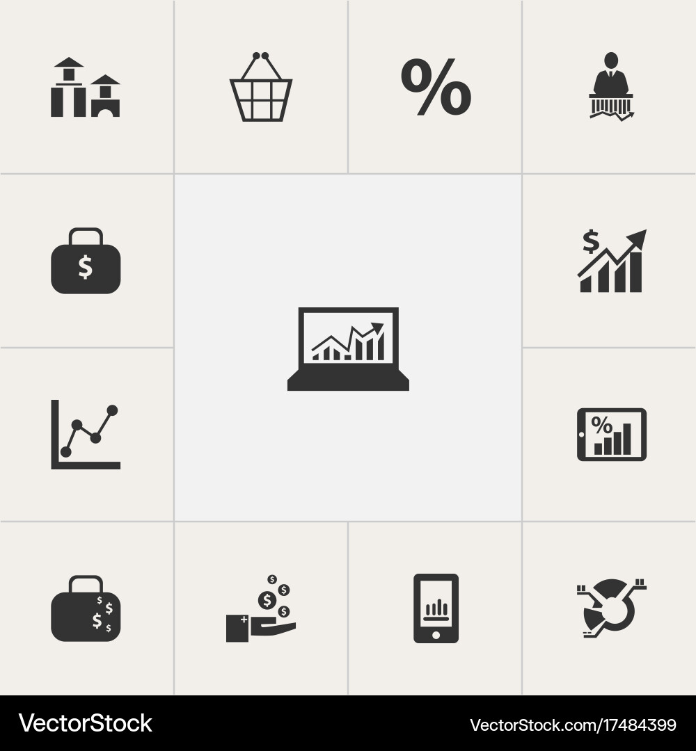 Set of 13 editable logical icons includes symbols vector image