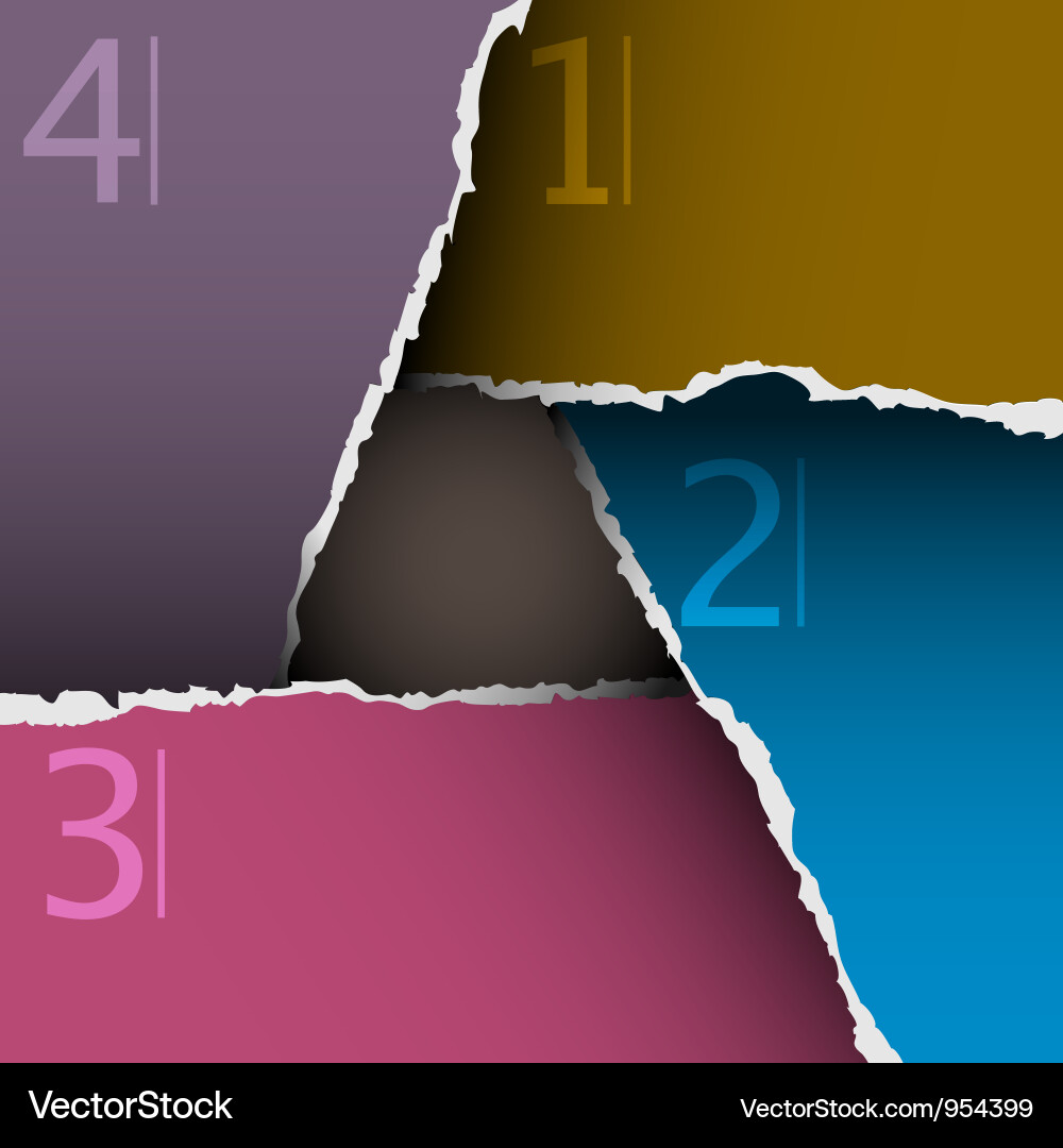 Torn paper number background vector image