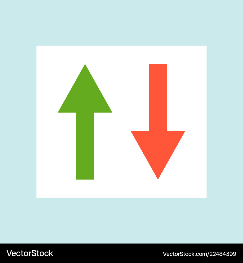 Up and down arrow change sub player flat design vector image