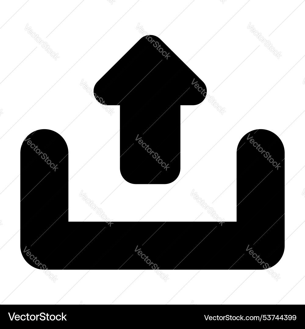 Upload sign icon design in solid style vector image