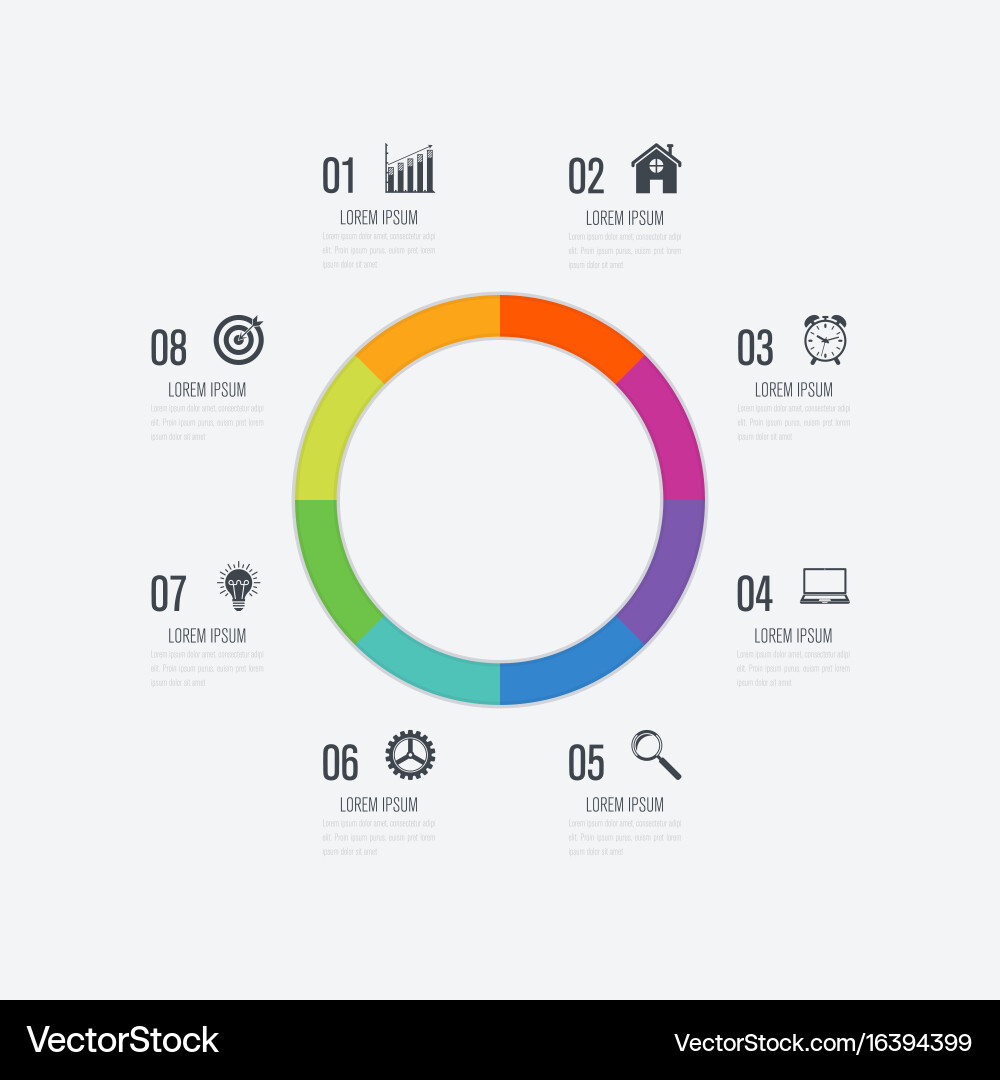 Workflow Diagram Template with Circles vector image