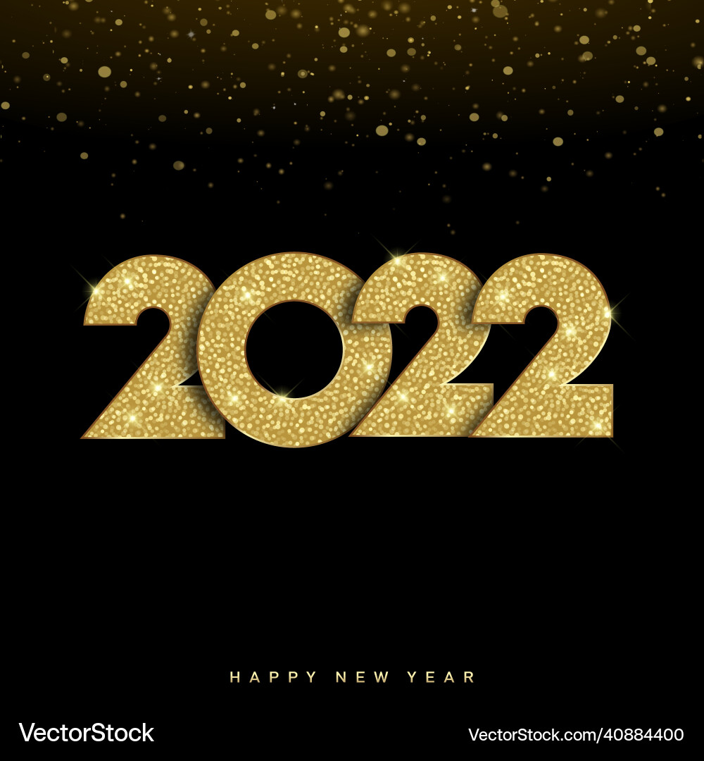 2022 happy new year with golden numbers design 2022 happy new year with golden numbers design vector image