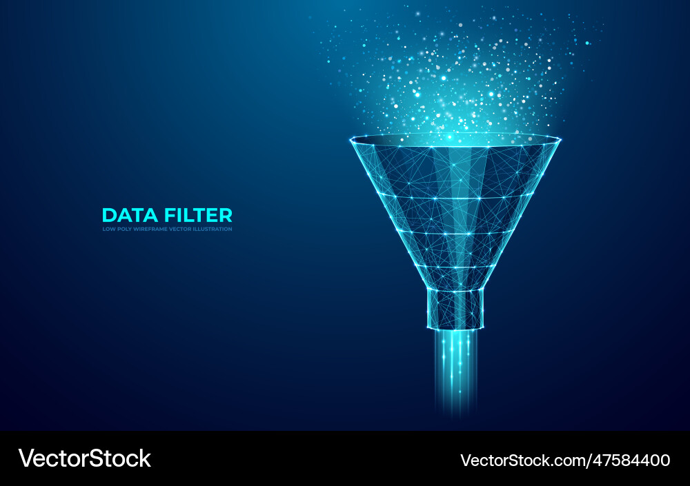 Abstract Data Funnel - Blue Tech Vector Image