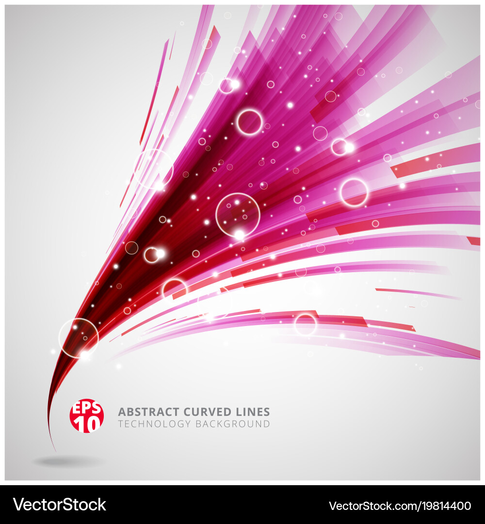 Abstract pink and red lines curve circle swirl vector image
