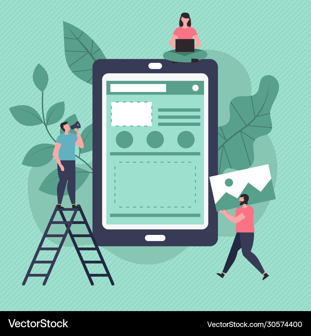 App development and design concept App development and design concept vector image