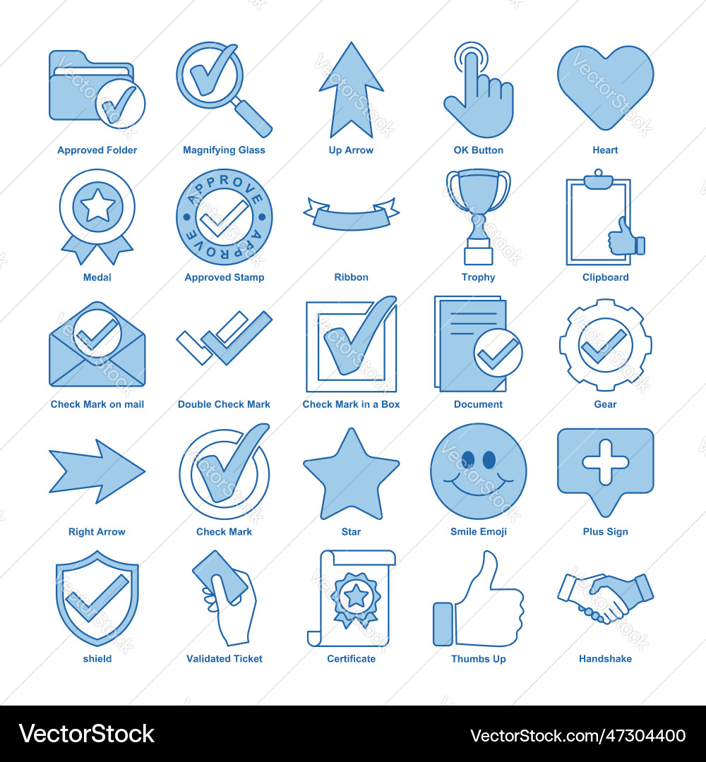 Approve elements set icon symbol template Vector Image