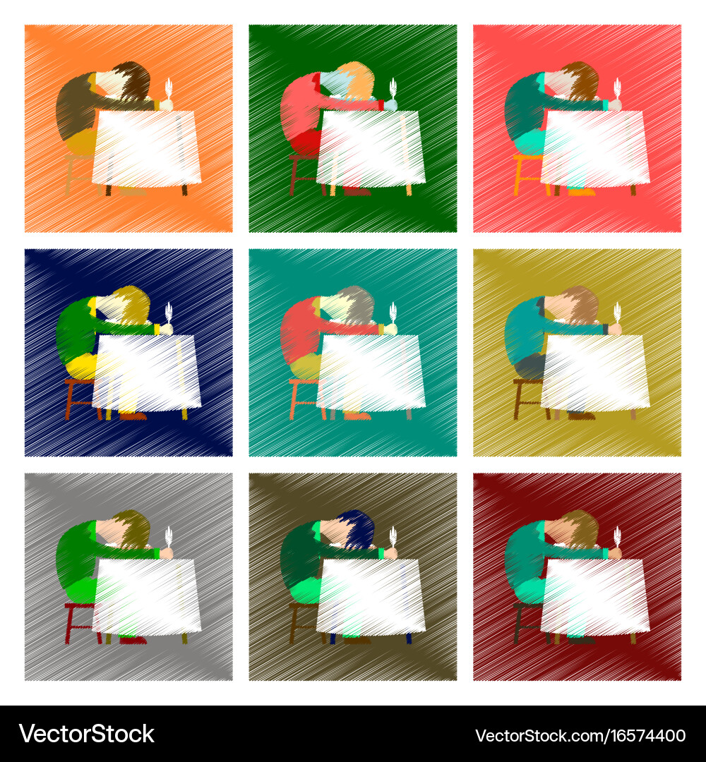 Assembly flat shading style icon man sleeping vector image